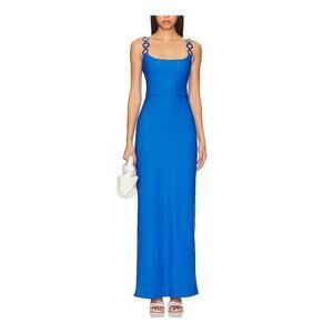 Saudade Sleek Blue Chain Link Maxi Size S Dress